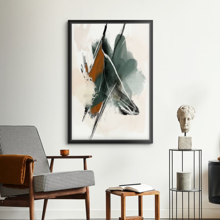 Lukisan Dinding - Canvas - Green Abstract 04 by Art Tonial 