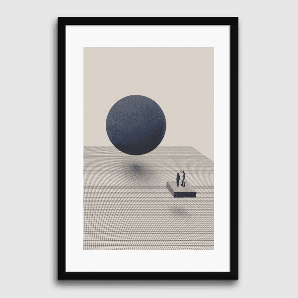 Lukisan Dinding -Our Own World- Matte -Frame Hitam 20x30