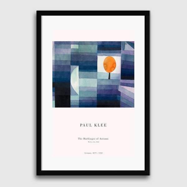 Lukisan Dinding -Paul Klee The Harbinger-Matte-Frame Hitam 40x60