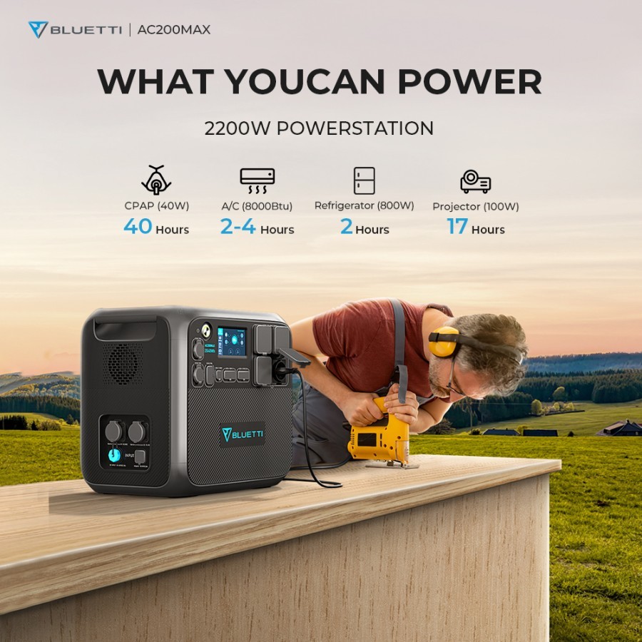 BLUETTI AC200MAX Expandable Power Station | 2200W 2048Wh