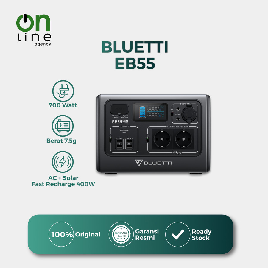 BLUETTI EB55 Portable Power Station | 700W 537Wh