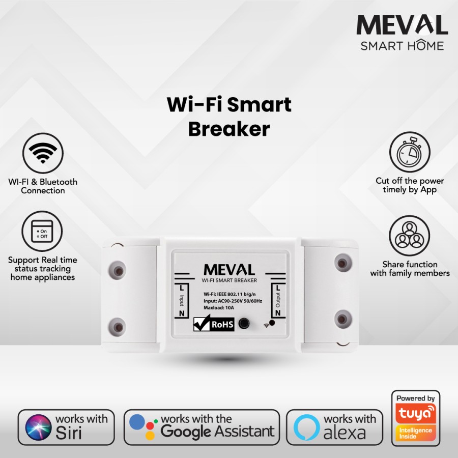 MEVAL Smart Breaker ON OFF Switch Wifi Wireless