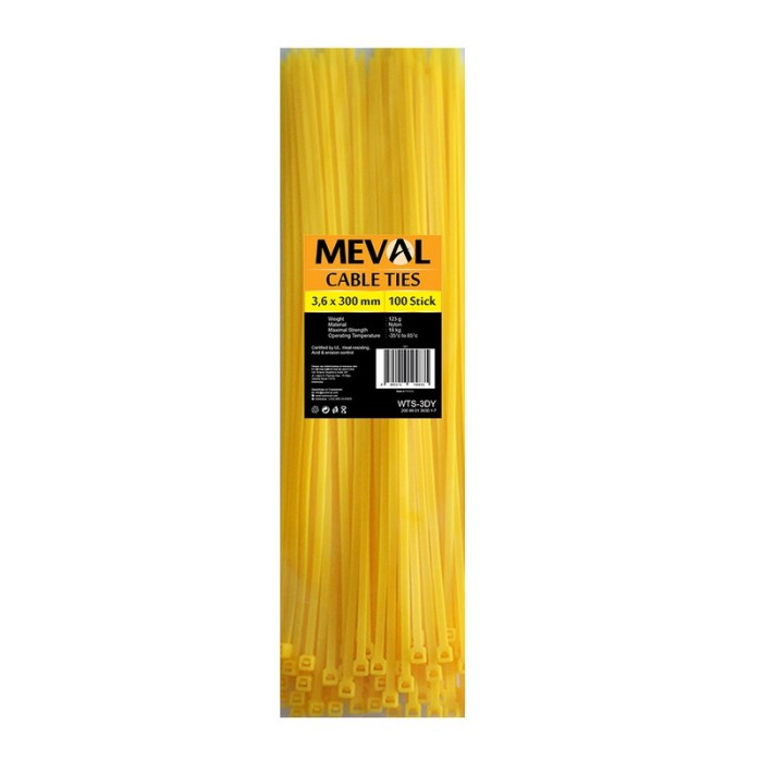 Kabel Ties 3,6mm Cable Ties 30cm, Kuning - MEVAL