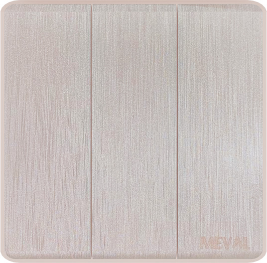 MEVAL Stop Kontak Saklar dan Soket Minimalist - Gold Hairline