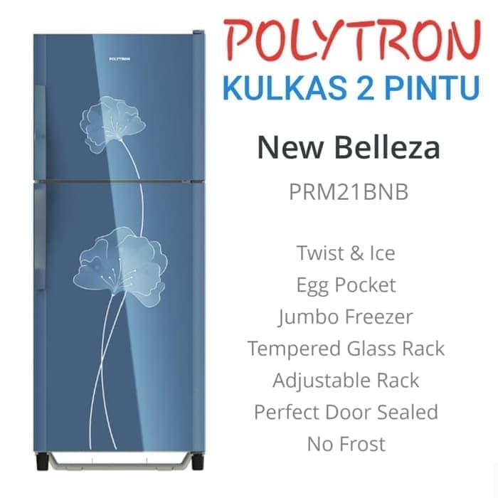 POLYTRON PRM 21BN KULKAS 2 PINTU NEW BELLEZA PRM21BN