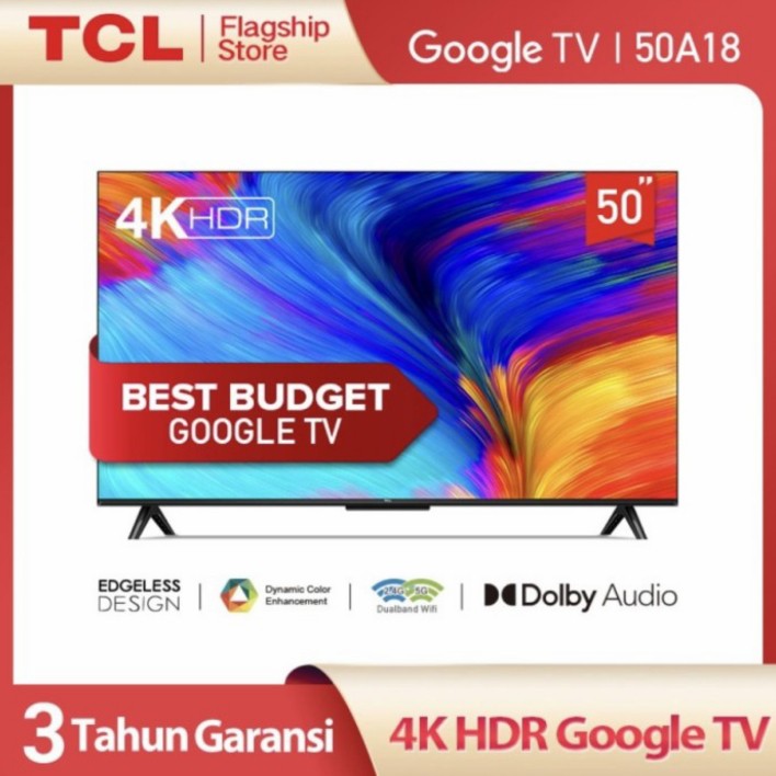 TV TCL 50A18 50 inch Google TV 4K UHD - Dolby Audio - Google Assistant