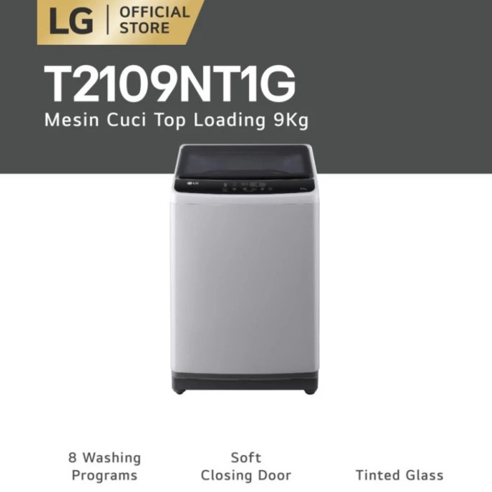 MESIN CUCI LG T2109NT1G 9KG 1 TABUNG TOP LOADING