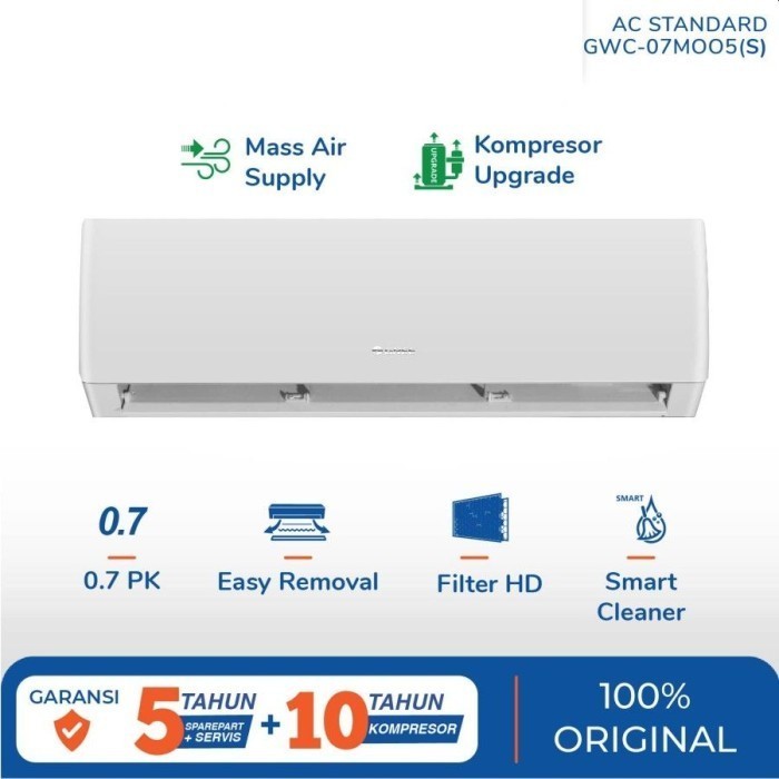 AC GREE GWC-07MOO5S 3/4PK + PASANG DEPOK KOMPRESSOR UPGARDE 07MOO5 S