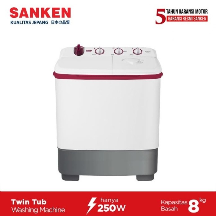 MESIN CUCI SANKEN 2 TABUNG TW-880NM 8KG LOWWATT