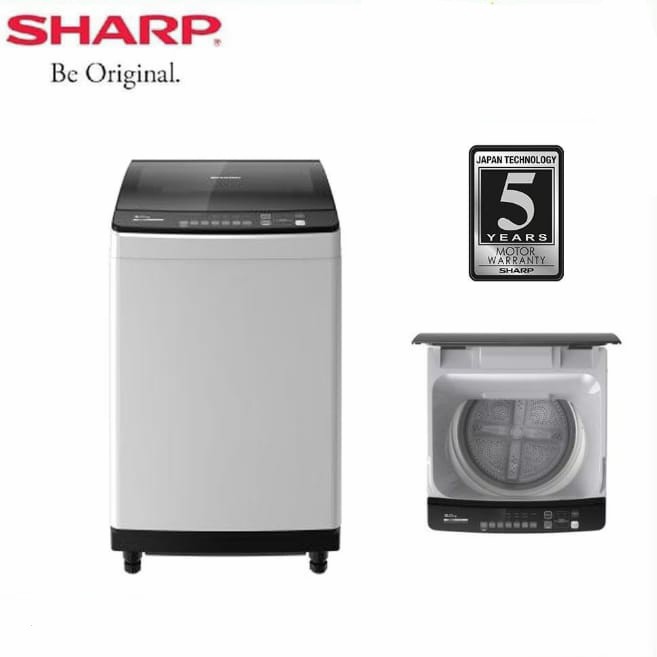 MESIN CUCI SHARP ES-M8000TG-G NEW MEGAMOUTH SERIES 8 KG TOP LOADING
