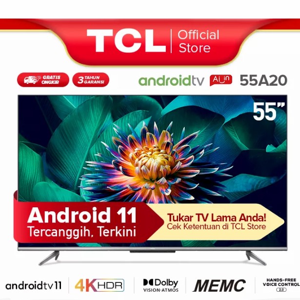 TV LED TCL 55A20 ANDROID 11.0 UHD 4K 55INCH