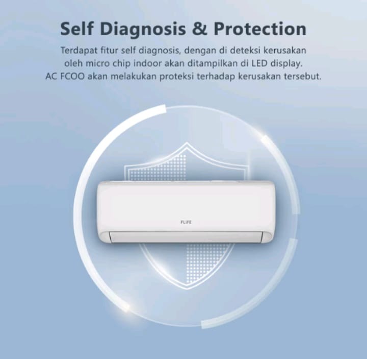 AC FLIFE BY GREE FAC-05FCOO 1/2PK 325WATT LOW WATT + PASANG DEPOK 0,5PK 05FCOO