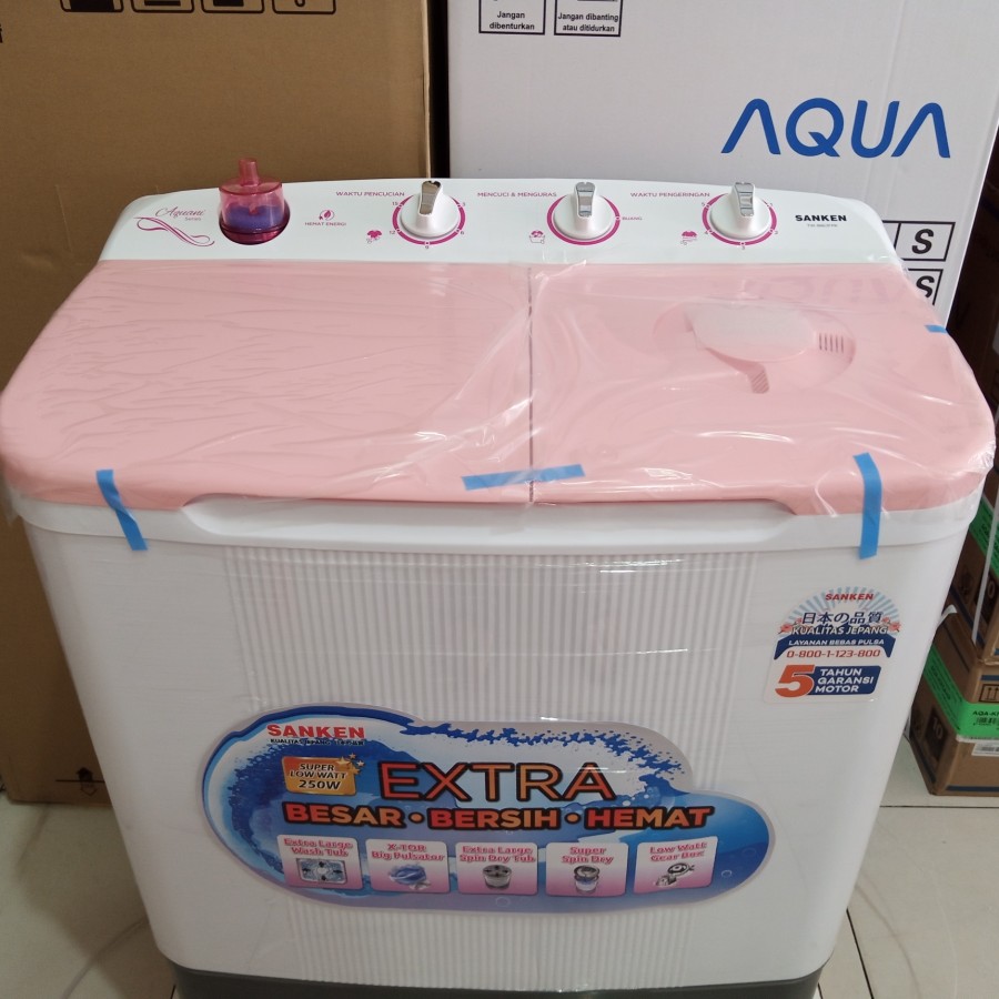 MESIN CUCI SANKEN TW-8663FPK NEW AQUANI SERIES 2 TABUNG