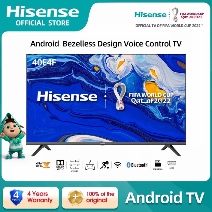TV LED HISENSE 40E4F FHD ANDROID SMART DIGITAL TV 40 INCH