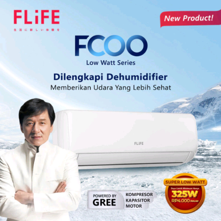 AC FLIFE BY GREE FAC-12FCOO 1,5PK 950WATT LOWWATT + PASANG DEPOK