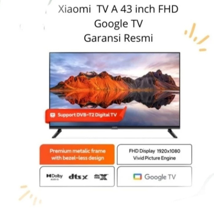 TV XIAOMI A SERIES GOOGLE TV 43 INCH BEZEL-LESS 2K