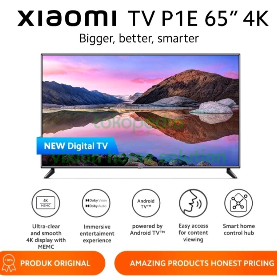 XIAOMI TV P1E 65 INCH SMART ANDROID UHD 4K L65M7-7AID