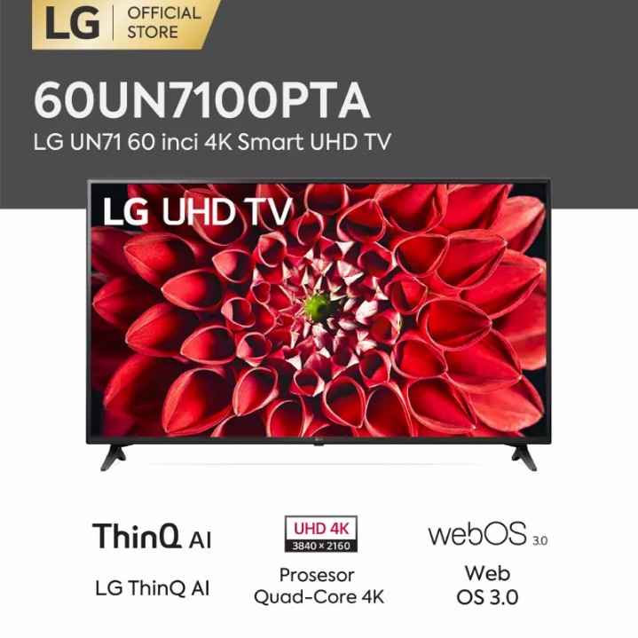 TV LED LG 60UN7100PTA 60INCH SMART TV THINQ AI UHD 4K