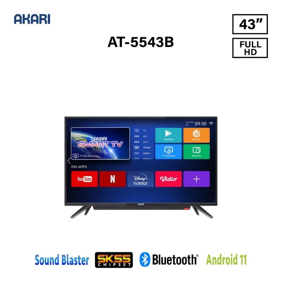 TV Akari AT-5543B 43 Inch Andorid Smart TV 5543B
