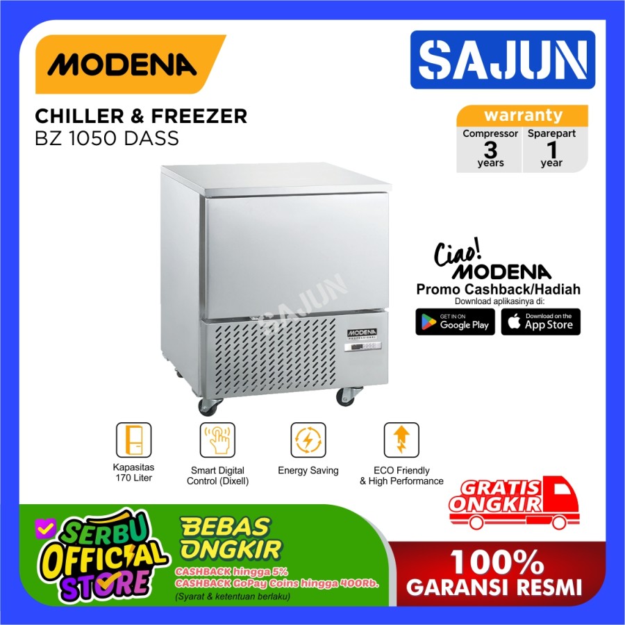 Modena Blast Chiller & Freezer 170 Liter BZ 1050 DASS