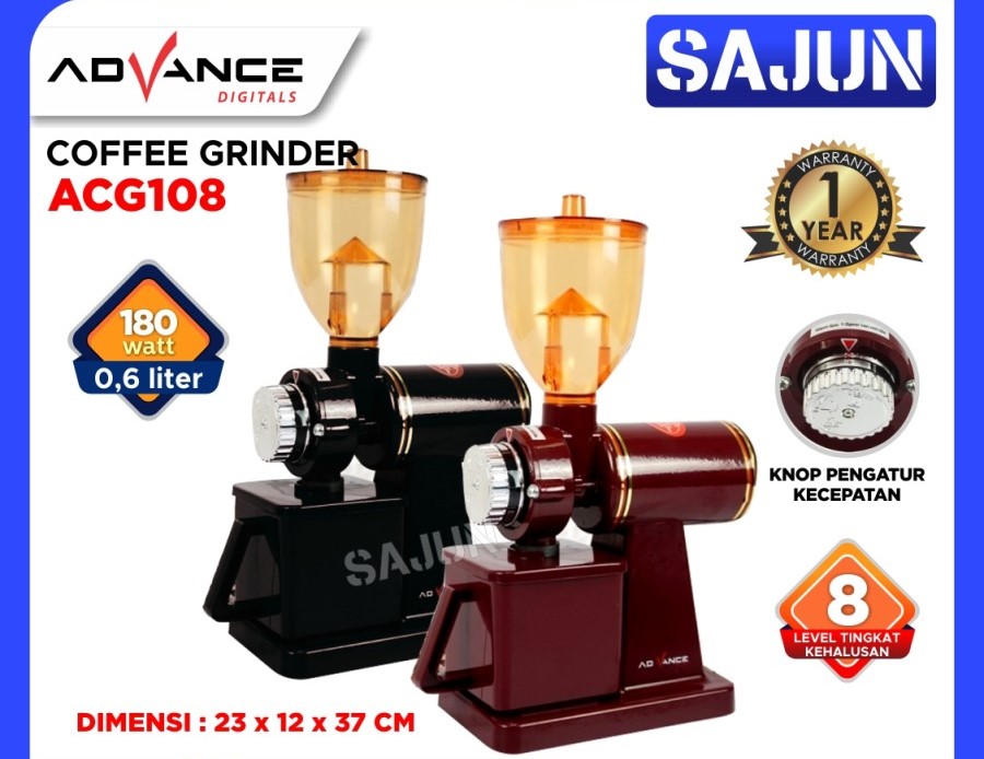 Advance Coffee Mill Grinder ACG-108 Mesin Giling Kopi Elektrik ACG108 - COKLAT
