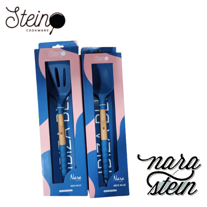 Stein Cookware Nara Sutil Flipper Soup Spatula Turner ( Sutil Masak ) - NARA SOUP - IBIZA BLUE