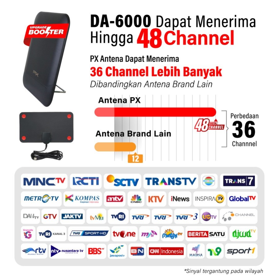 PX DA6000 Antena TV Digital Indoor Outdoor Booster DVBT2 4K DA-6000