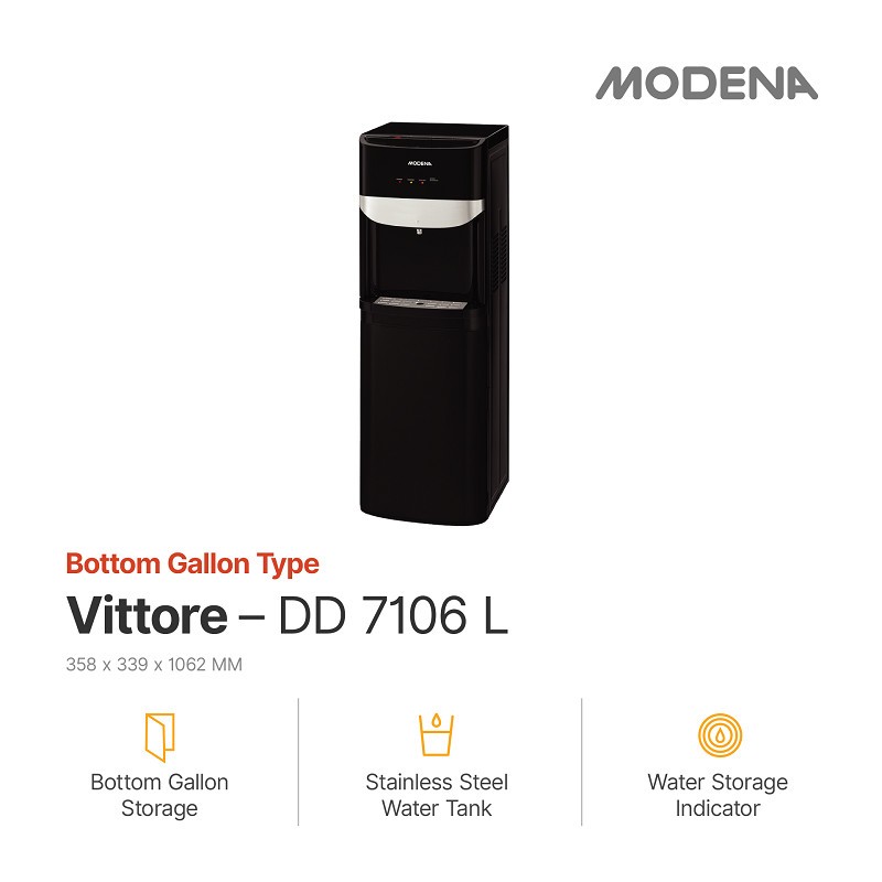 Modena Water Dispenser VITTORE DD 7106L Dispenser Air Galon Bawah