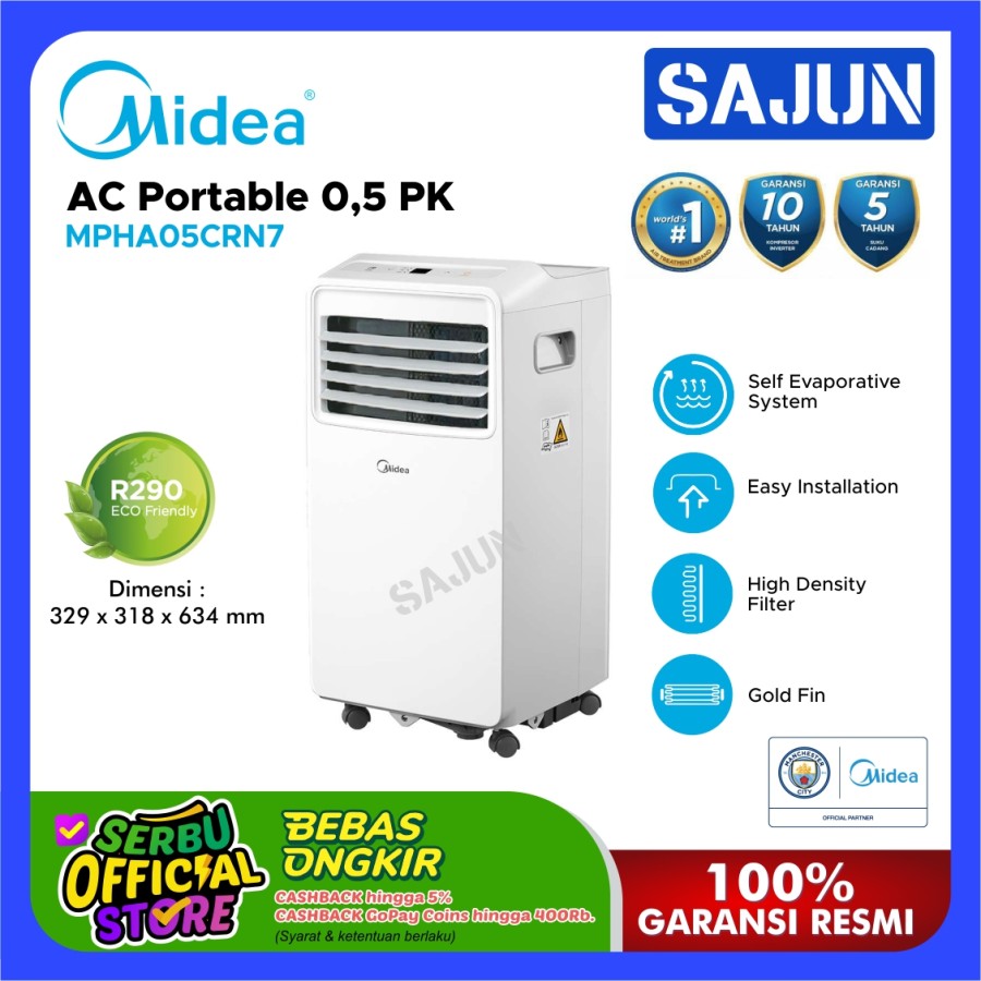 Midea AC Portable MPHA-05CRN7 Multiple Function AC MPHA05CRN7 - 0.5 PK