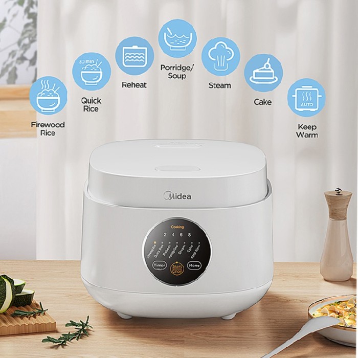Midea Digital Rice Cooker 1L - MB-FB30M161W - 5 Layer and 7 Preset Menu