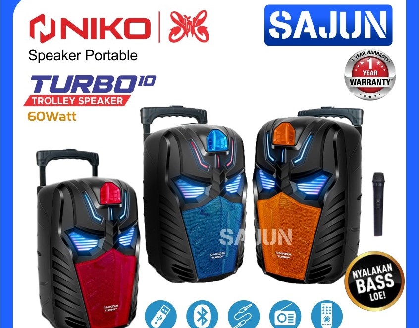 Trolley Speaker NIko TURBO Speaker Portable Meeting Niko TURBO10 - Orange