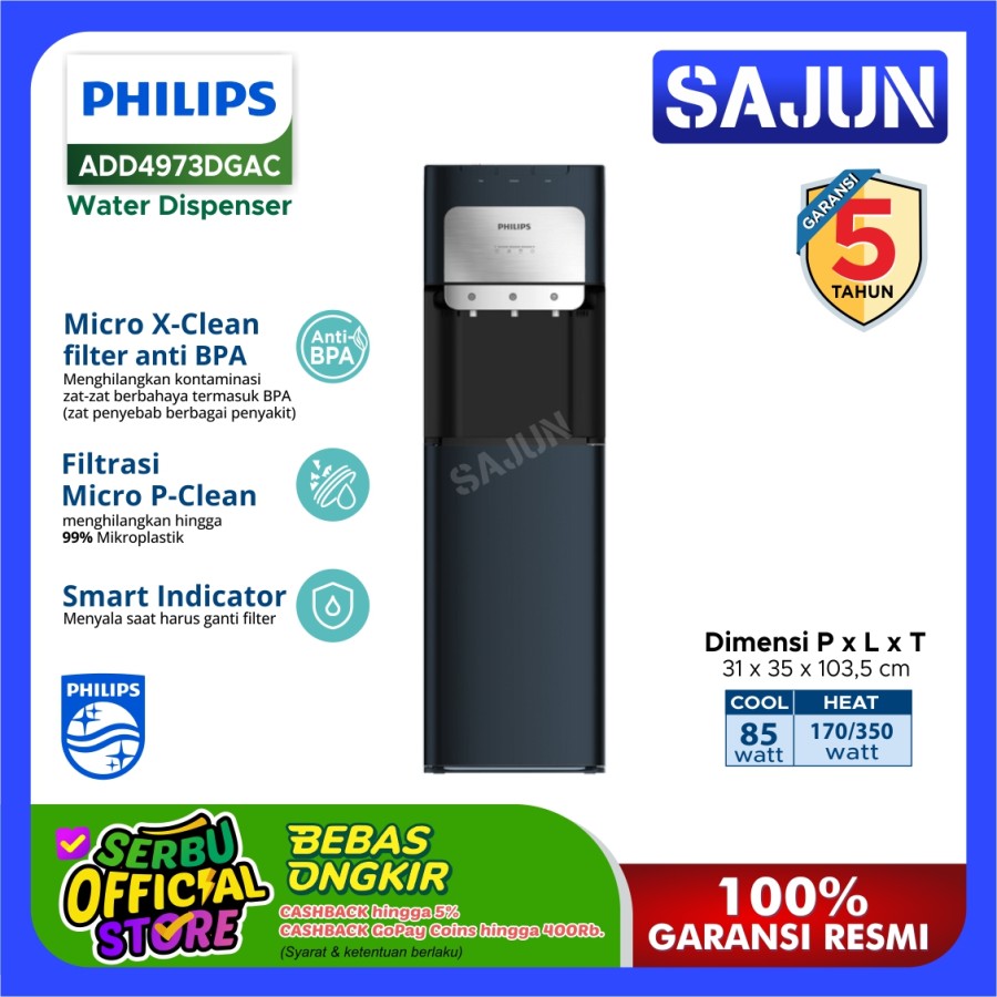Philips Water Dispenser Galon Bawah Micro P Clean & Anti BPA ADD4973DGAC