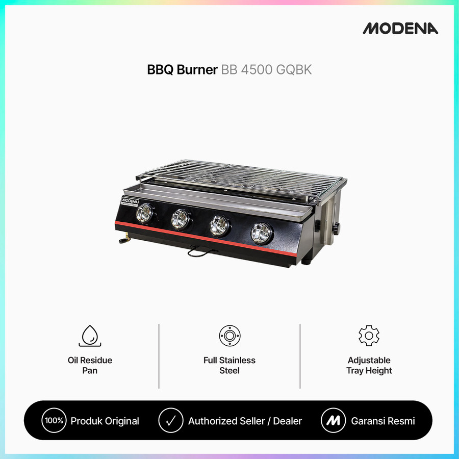 Modena BBQ Grill Burner BB 4500 gqbk 4 Pembakar Gas
