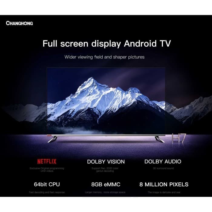 Changhong Framless L43H7 LED TV Android TV 43 Inch - FHD TV