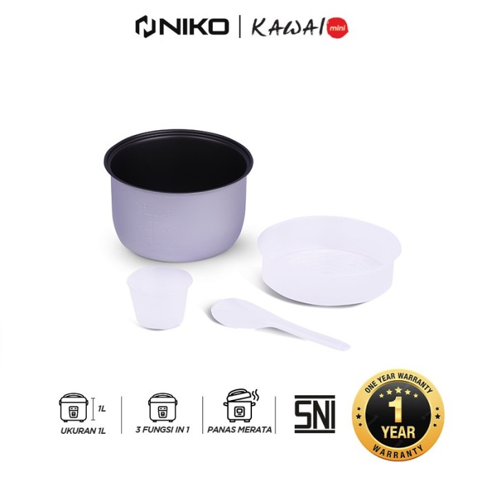 Niko Rice Cooker Mini Kawai 1 Liter Penanak Nasi Mini 1L