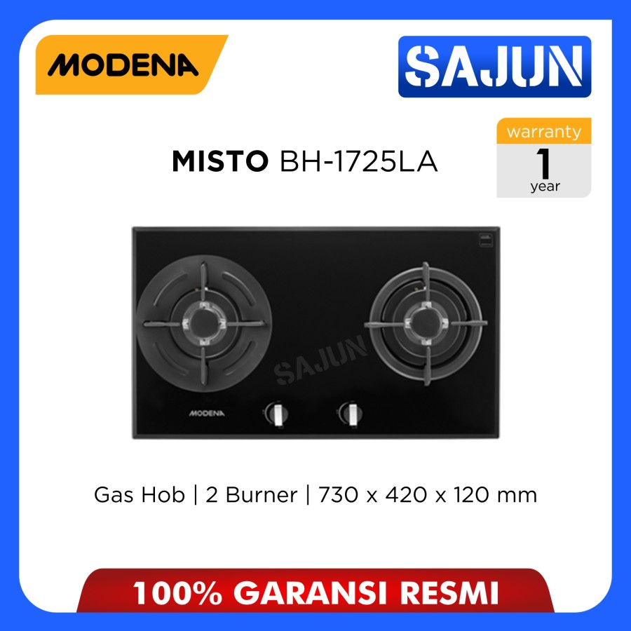 Modena Built in Gas Hob BH 1725 LA Kompor Tanam 2Tungku MISTO BH1725LA - POLOS