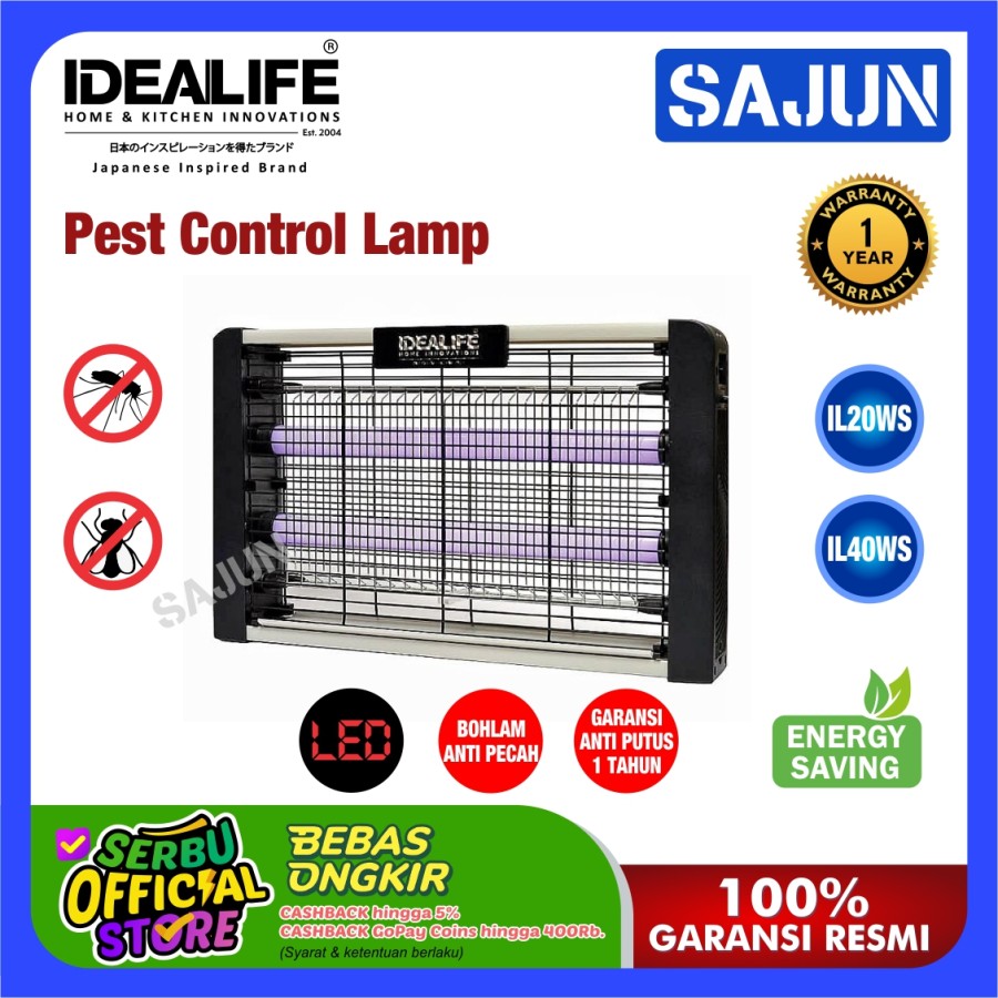 IDEALIFE Pest Control Lamp IL20WS Lampu Pembasmi Nyamuk 4 Watt IL-20WS