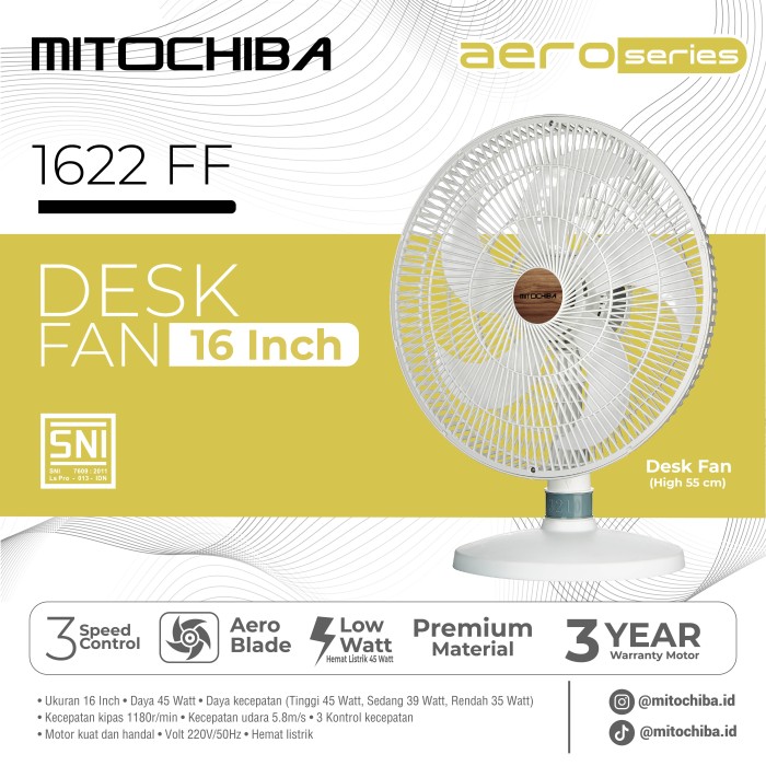 MITOCHIBA Aero Series Kipas Angin Lantai 16 Inch Floor Fan 1622FF