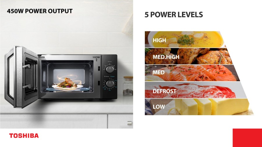 Toshiba Microwave Low Watt 450W 24 Ltr MW2-MM24C(BK)-F