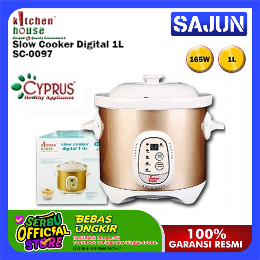 CYPRUS Kitchen House SC-0097 Digital Slow Cooker 1 Liter SC0097