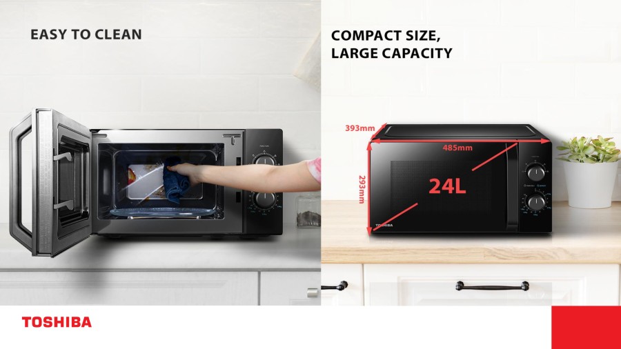Toshiba Microwave Low Watt 450W 24 Ltr MW2-MM24C(BK)-F