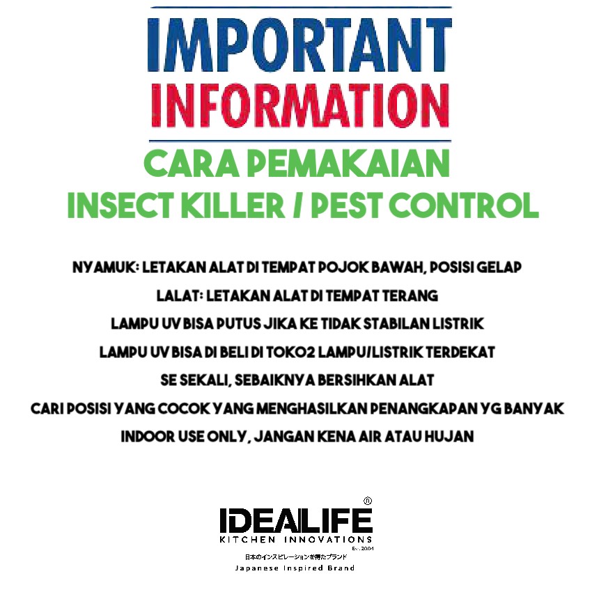 IDEALIFE Pest Control Lamp IL20WS Lampu Pembasmi Nyamuk 4 Watt IL-20WS