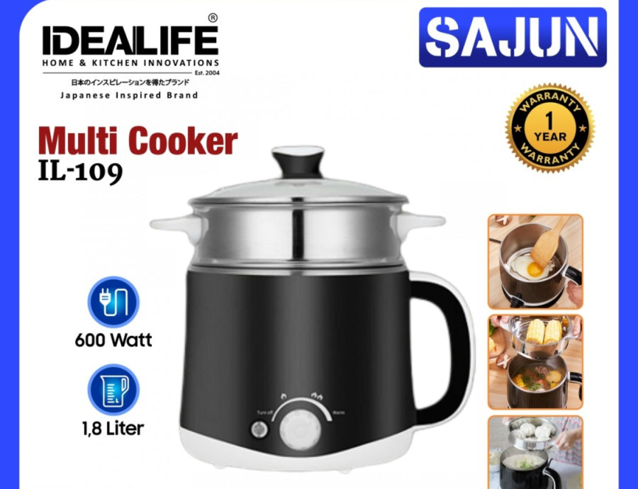 IDEALIFE Multicooker Electric Kettle IL-109 Panci masak Listrik 1.8Lt