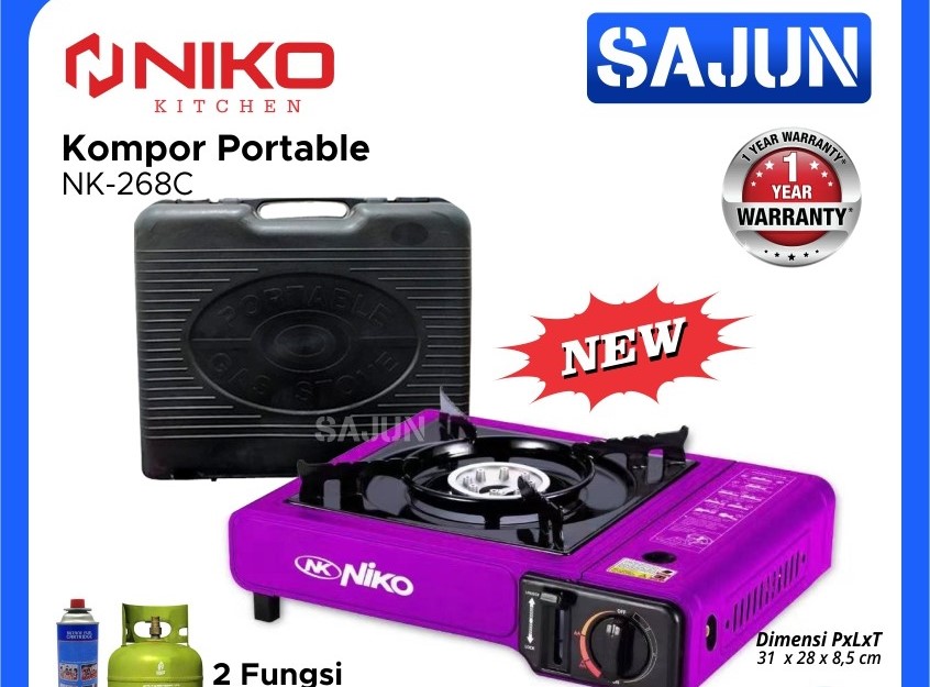 Niko Kompor Gas Portable 2 in 1 NK268C / NK-268C