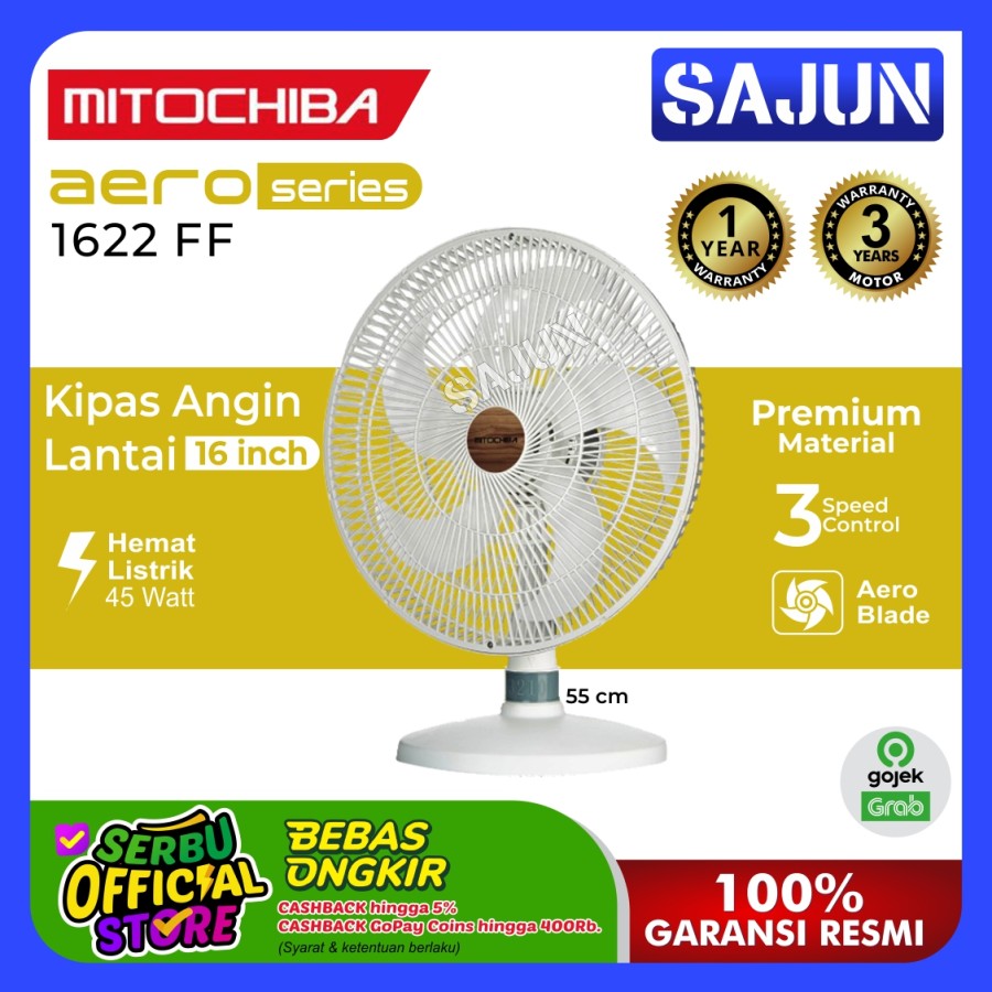 MITOCHIBA Aero Series Kipas Angin Lantai 16 Inch Floor Fan 1622FF