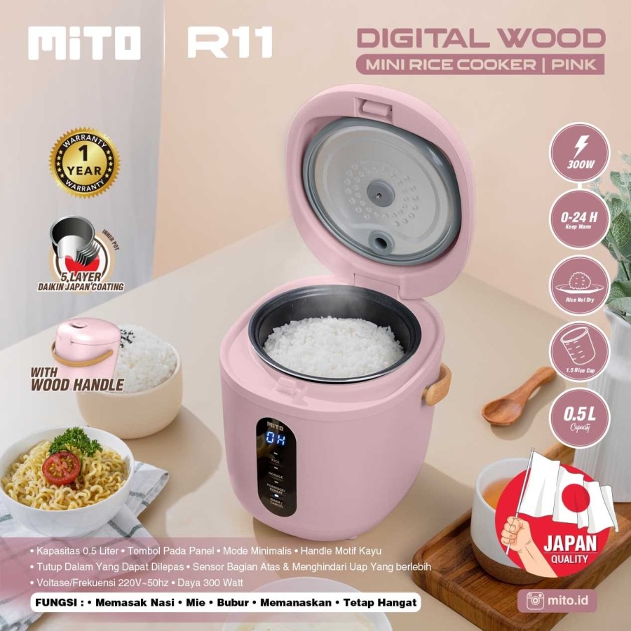 Rice Cooker Mini Digital Mito R11 Kapasitas 0,5 Liter 300 Watt