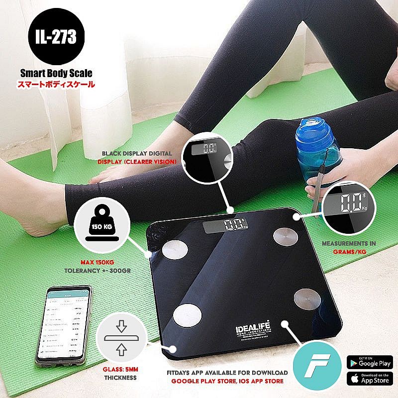 IDEALIFE Timbangan Badan Pintar IL-273 Smart Digital Body Scale IL273