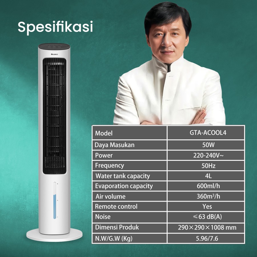 GREE Tower Fan Air Cooler 4 Liter 3in1 with Humidifier GTA-ACOOL4