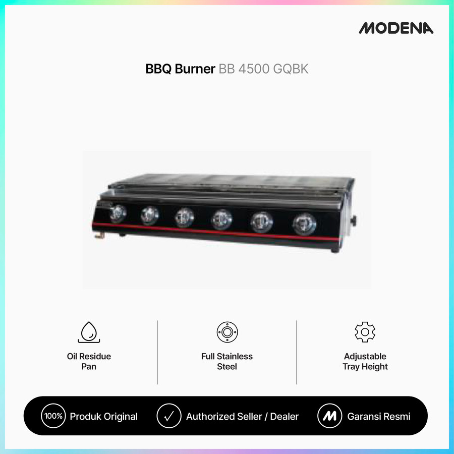 Modena BBQ Grill Burner BB 6500 gqbk 6 Pembakar Gas