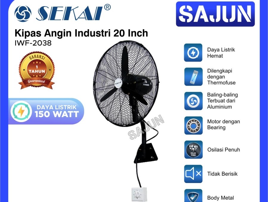 Sekai Kipas Angin Dinding Industri 20 Inch IWF 2038 / IWF2038 - IWF2038